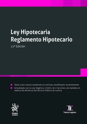 Portada del Libro: Ley Hipotecaria. Reglamento Hipotecario 11ª Edición (Textos legales)