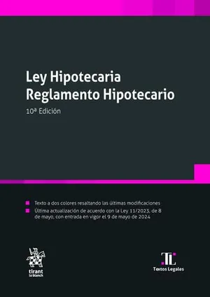 Portada del Libro: Ley Hipotecaria Reglamento Hipotecario 10ª Edición (Textos Legales)