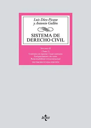Portada del Libro: Sistema de Derecho Civil: Volumen II (Tomo 2) Contratos en especial. Cuasi contratos. Enriquecimiento sin causa. Responsabilidad extracontractual ... Biblioteca Universitaria de Editorial Tecnos)