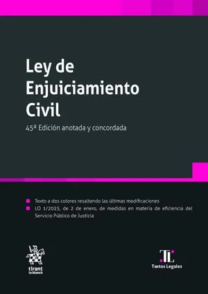 Portada del Libro: Ley de Enjuiciamiento Civil 45ª Edición anotada y concordada 2025 (Textos legales)
