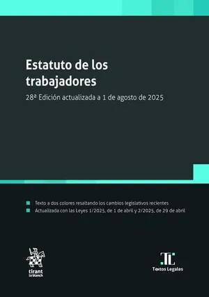 Portada del Libro: Estatuto de los trabajadores 28ª Edición actualizada a 1 de agosto de 2025 (Textos legales)