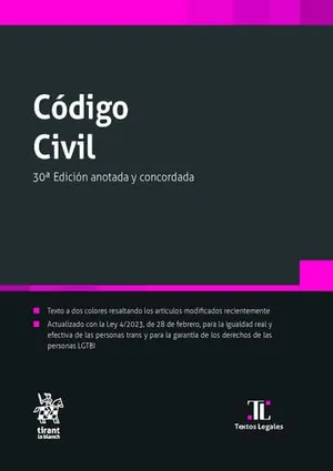 Portada del Libro: Código Civil 30ª Edición anotada y concordada (Textos Legales)
