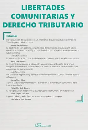 Portada del Libro: Libertades comunitarias y derecho tributario: Monográfico revista Nueva Fiscalidad. 2023 (SIN COLECCION)