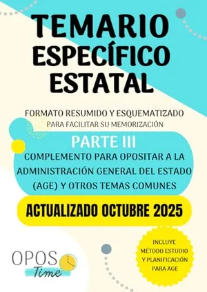 OPOSTIME. COMPLEMENTO OPOSICIONES DE LOCAL A ADMINISTRACIÓN GENERAL DEL ESTADO Y OTROS TEMAS COMUNES PARA (PARTE III): Formato resumido y ... su memorización. (PREPARACIÓN OPOSICIONES) Portada del Libro: OPOSTIME. COMPLEMENTO OPOSICIONES DE LOCAL A ADMINISTRACIÓN GENERAL DEL ESTADO Y OTROS TEMAS COMUNES PARA (PARTE III): Formato resumido y ... su memorización. (PREPARACIÓN OPOSICIONES)
