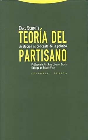 Portada del Libro: Teoría Del Partisano: Acotación al concepto de lo político (ESTRUCTURAS Y PROCESOS - FILOSOFIA)