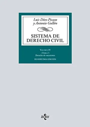 Portada del Libro: Sistema de Derecho Civil: Volumen IV (Tomo 2) Derecho de sucesiones (Derecho - Biblioteca Universitaria de Editorial Tecnos)