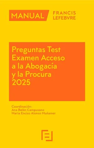 Portada del Libro: Manual Preguntas Test Acceso a la Abogacía y la Procura 2025