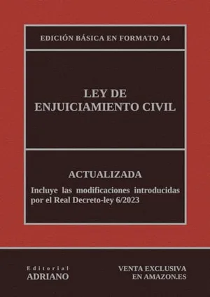 Portada del Libro: Ley de Enjuiciamiento Civil: Actualizada - Edición básica en formato A4
