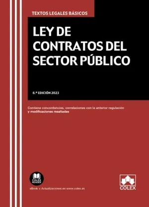 Portada del Libro: Ley de contratos del sector público (6.ª EDICIÓN 2023): Contiene concordancias, correlaciones con la anterior regulación y modificaciones resaltadas (Textos legales básicos)