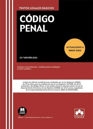 Portada del Libro: Código penal: Contiene concordancias, modificaciones resaltadas e índice analítico (Textos legales básicos)