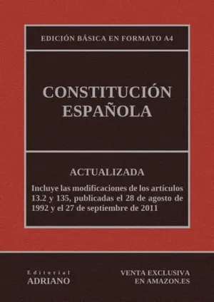 Portada del Libro: Constitución Española: Edición básica en formato A4