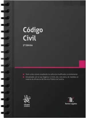 Portada del Libro: Código Civil 5ª Edición con anillas 2025: 1 (Leyes@)