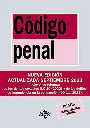 Portada del Libro: Código Penal: Ley Orgánica 10/1995, de 23 de noviembre (Derecho - Biblioteca de Textos Legales)