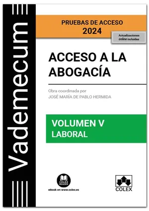 Portada del Libro: Acceso a la abogacía. Volumen V. Parte específica laboral (3.ª EDICIÓN) (Vademecum)