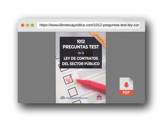 Vista previa del PDF del libro 1012 preguntas test de la Ley de Contratos del Sector Público (CAMPUS OPOSITOR)