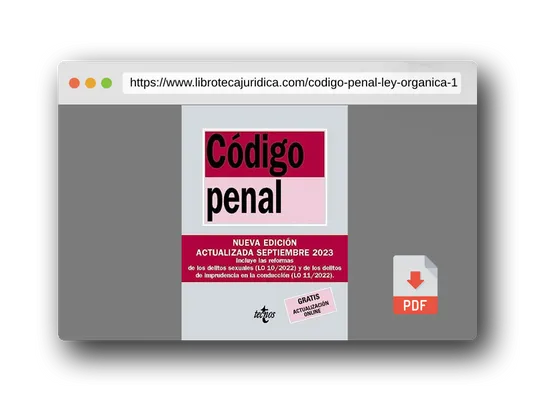 Vista previa del PDF del libro Código Penal: Ley Orgánica 10/1995, de 23 de noviembre (Derecho - Biblioteca de Textos Legales)