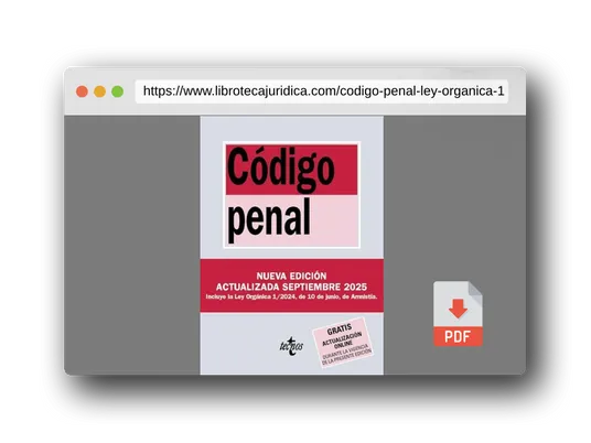 Vista previa del PDF del libro Código Penal: Ley Orgánica 10/1995, de 23 de noviembre (Derecho - Biblioteca de Textos Legales)