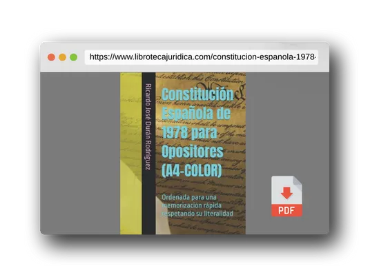 Vista previa del PDF del libro Constitución Española de 1978 para Opositores (A4-COLOR): Ordenada para una memorización rápida respetando su literalidad