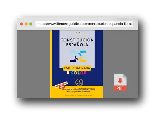 Vista previa del PDF del libro Constitución Española (Ilustrado): Esquematizada a color | Para Opositores | Gran formato