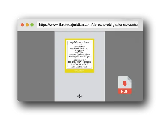 Vista previa del PDF del libro Derecho de obligaciones y contratos en general: Lecciones de Derecho Civil (Derecho - Biblioteca Universitaria de Editorial Tecnos)