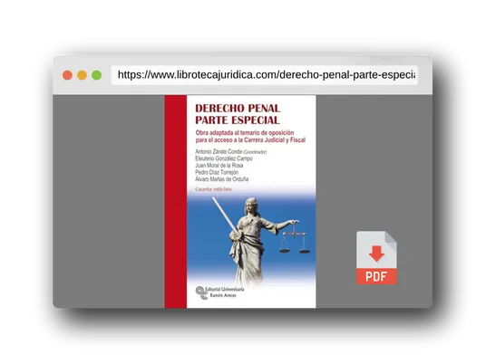 Vista previa del PDF del libro Derecho Penal. Parte Especial: Obra adaptada al temario de oposición para el acceso a la Carrera Judicial y Fiscal (Oposición acceso a la Carrera Judicial y Fiscal)