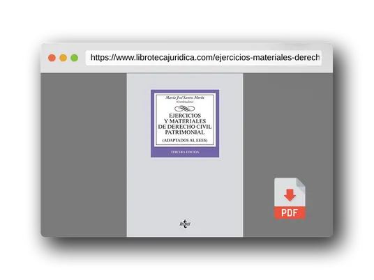 Vista previa del PDF del libro Ejercicios y materiales de Derecho Civil Patrimonial (Derecho - Biblioteca Universitaria de Editorial Tecnos)