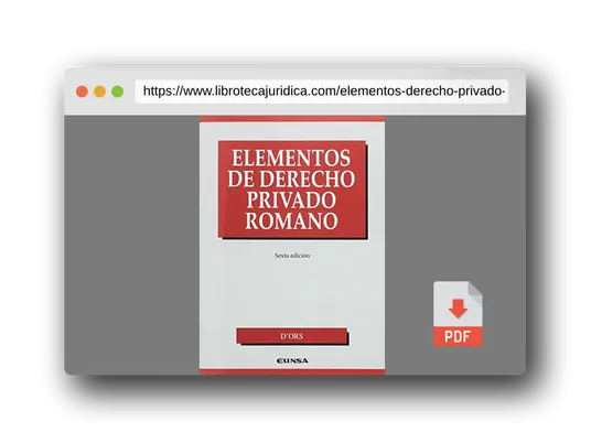 Vista previa del PDF del libro ELEMENTOS DERECHO PRIVADO ROMANO 6? EDICION (MANUALES DE DERECHO CANONICO)