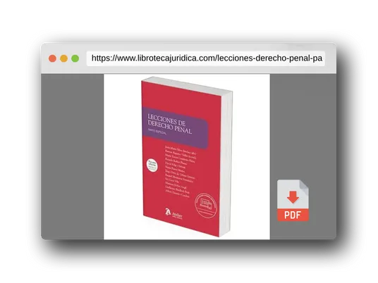 Vista previa del PDF del libro LECCIONES DE DERECHO PENAL. PARTE ESPECIAL (MANUALES)