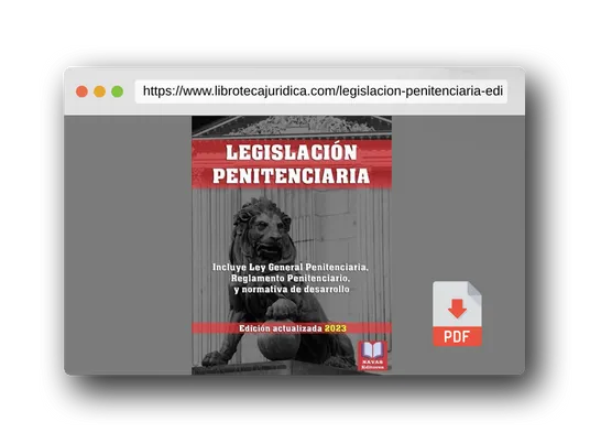 Vista previa del PDF del libro LEGISLACIÓN PENITENCIARIA. Edición actualizada. Incluye Ley General Penitenciaria, Reglamento Penitenciario, y normativa de desarrollo.: Legislación Española Actualizada.