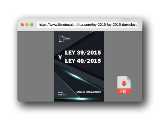 Vista previa del PDF del libro LEY 39/2015 Y LEY 40/2015. DERECHO ADMINISTRATIVO. Textos LEGALES.: Ley 39/2015 del procedimiento administrativo común de las administraciones ... de Régimen Jurídico del Sector Público.