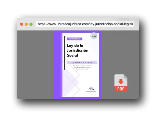 Vista previa del PDF del libro Ley de la Jurisdicción Social: Legislación Básica actualizada. Textos legales