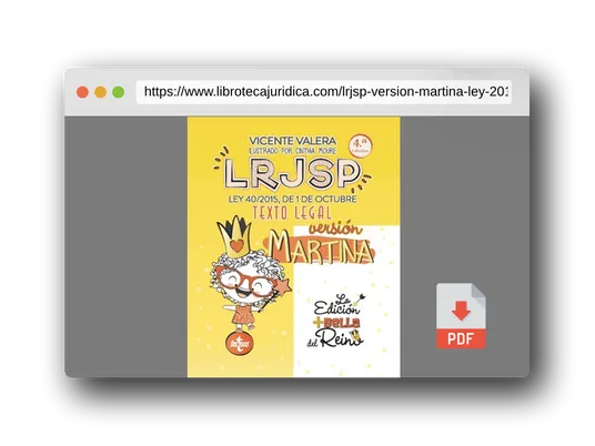 Vista previa del PDF del libro LRJSP Versión Martina: Ley 40/2015 de 1 de octubre. Texto Legal (Derecho - Práctica Jurídica)