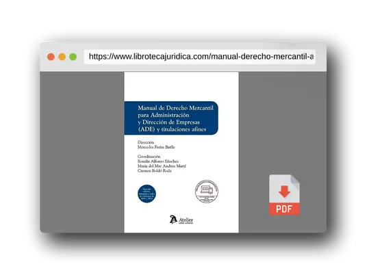 Vista previa del PDF del libro Manual de Derecho Mercantil para Administración y Dirección de Empresas (ADE) y titulaciones afines. (MANUALES)