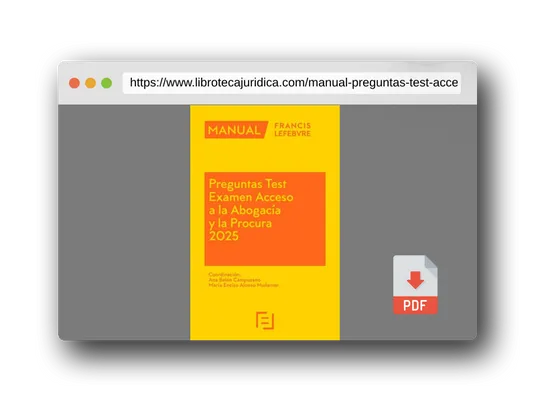 Vista previa del PDF del libro Manual Preguntas Test Acceso a la Abogacía y la Procura 2025