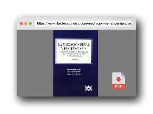 Vista previa del PDF del libro Mediacion penal y penitenciaria, la - experiencias de dialogo