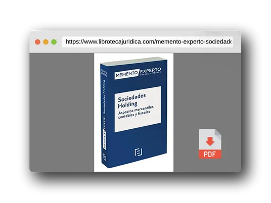 Vista previa del PDF del libro Memento Experto Sociedades Holding. Aspectos mercantiles contables y fiscales