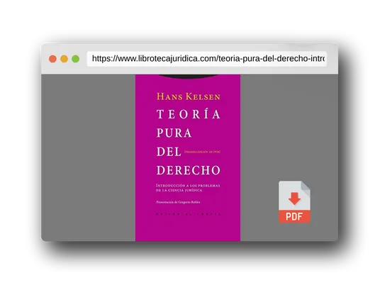 Vista previa del PDF del libro Teoría Pura Del Derecho. Introducción A Los Problemas De La Ciencia Jurídica. Primera Edición De 1934 (ESTRUCTURAS Y PROCESOS - DERECHO)