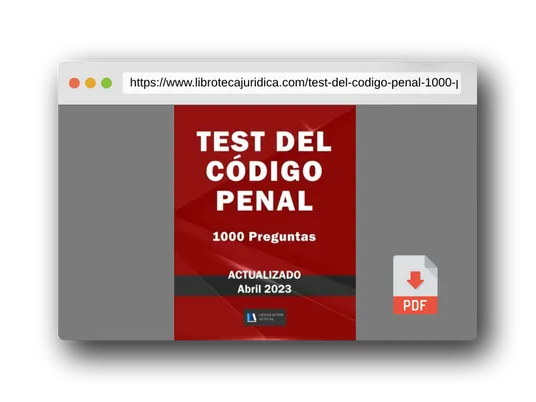 Vista previa del PDF del libro TEST DEL CÓDIGO PENAL. 1000 Preguntas. Legislación Actual.: Para estudiantes y opositores.